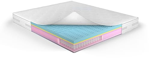MUUN – Materasso a Molle Insacchettate 140x200 cm, H 25, con Memory Foam, per Letto Piazza e Mezza, Rivestimento Non Sfoderabile in Tessuto Antiacaro, Anallergico e Indeformabile, mod. IRENE