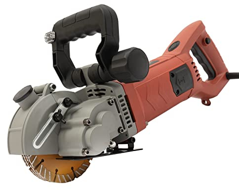 KiwiHood Fresadora de pared eléctrica de 4800 W, resistente al polvo, con visión infrarroja, caja de transporte para ladrillo, granito, mármol, cortador de hormigón, profundidad máxima 41 mm, ancho
