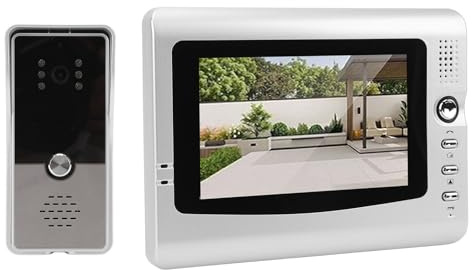Système D'Interphone Vidéo Filaire, Kit de Sonnette Vidéo de 7 Pouces avec Vision Nocturne, Caméra Grand Angle de 120 Degrés, Déverrouillage, Surveillance, Interphone Double Voie