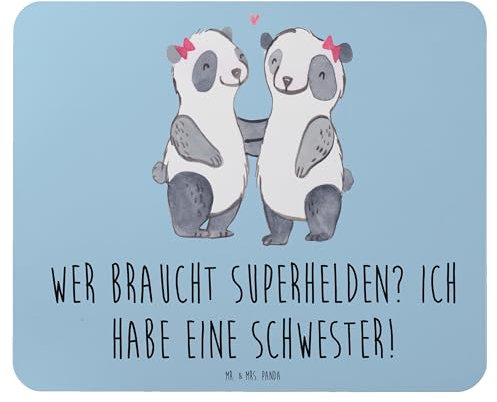 Mr. & Mrs. Panda Mauspad Liebe Schwester - Geschenk, persönliche Erinnerungen, Geschwisterliebe, Einzigartiges Mauspad, Bindung, Schwesterbeziehung,