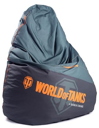 Diablo Gaming saccosäck Wolrd of Tanks XXL sittsäck med fyllning gaming fåtölj barnsaccosäck beanbag EPS pärlor polyester 110 cm x 100 cm