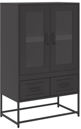 vidaXL Highboard Schwarz 68x39x111,5 cm Stahl