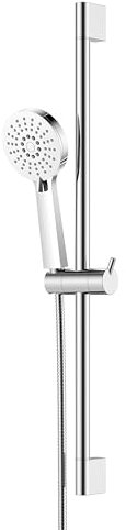 YOOZENA Shower Rail Kit, Shower Column Without Mixer, Adjustable Support Bracket, Flexible Hose, 3-Function Handheld, Chrome