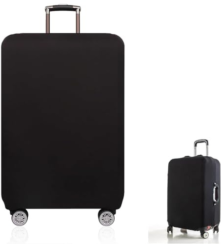 FDRJKN Suitcase Cover, Suitcase Covers Protectors, Luggage Cover, Luggage Covers For Suitcases, Waterproof Dustproof Luggage Cover Black Baggage Cover For Travel (M 22-24inch)