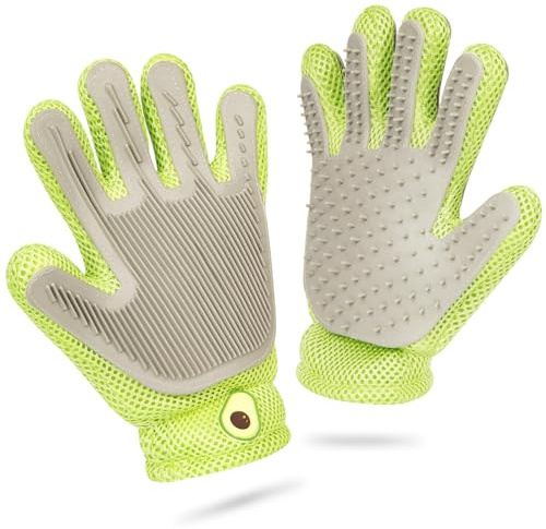 HETHLIO Guante para gatos, 2 unidades, guante para el cuidado del pelaje, uso en ambos lados, resistente a la masticación, permeable al aire, guante para el cuidado del pelaje para perros, perfecto