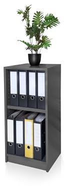 moebel-eins Office Oak Regal, Material Dekorspanplatte, graphitfarbig