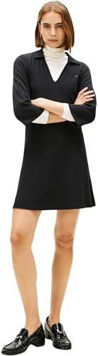 Tommy Hilfiger Donna Abito a Polo Modern Cody con Logo, Blu (Black), S