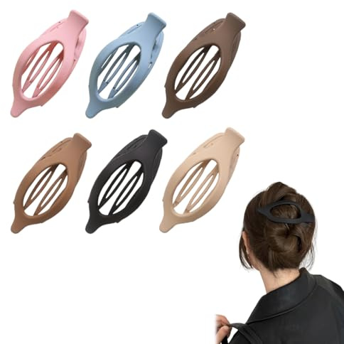 OHREN Pinces à Cheveux Françaises pour Dames,4 Pièces,Plates et Antidérapantes,Dents Intérieures,Tenue Forte et Sûre,Grandes Pinces Cheveux Plates pour Cheveux Fins et Épais,Pince Cheveux Femme