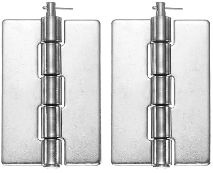 sourcing map Lot de 2 charnières soudées robustes en acier inoxydable, 8,9 x 6 x 0,3 cm, charnières de portail pliables en métal amovibles pour portes de remorque, argent