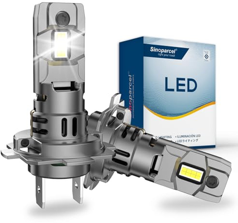 Sinoparcel Neuve H7 LED Ampoule de Phare, Lampe Ventilée Anti-erreur Homologuée au Remplacer H7 Halogène pour Feux de Croisement/Route et Antibrouillard Voiture, 12V 35W Blanche 6500K, Lot de 2