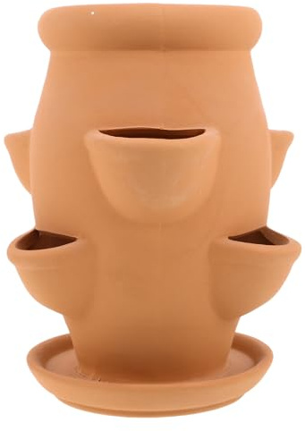 HYTROVE Fioriera multi-tasca in ceramica per piante grasse e fiori, vaso da fiori in terracotta per interni ed esterni, contenitore decorativo leggero per piante da giardino