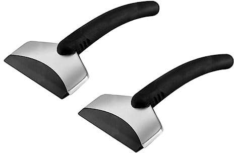 iplusmile 2piezas Raspador De Hielo para Coches con Mango Antideslizante Ergonomico Herramienta para Parabrisas y Ventanas Automovilísticas