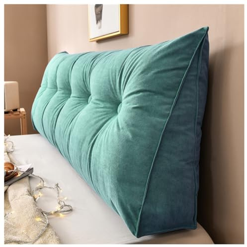 LHOHSRV Multifunktional Bett Kopfteil Gepolstert, Ergonomie Rückenlehne Wandkissen, 8 Größen (60-200 cm) & 8 Farben - Für Sofa, Bett (Turquoise,80x20x50cm)