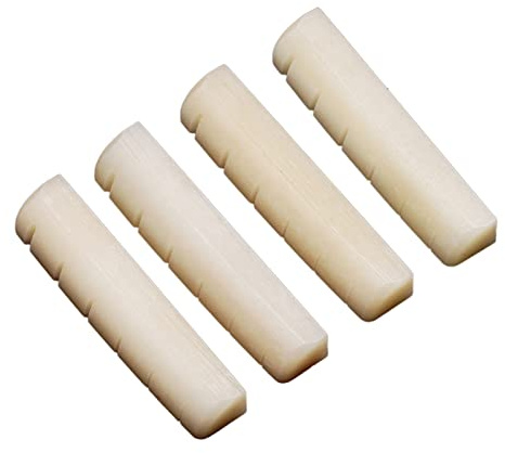 Set mit 6 Saitenersatz-Saiten, verstellbare Sattel, Gitarrensattel, Ersatz für Bassgitarre, Akustikknochen, Steg-Sattel-Kits, handgefertigtes Knochenzubehör