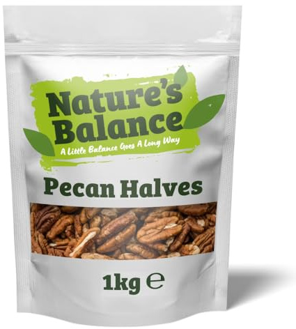 Nature's Balance Pecan Halves 1kg Raw Pecan Nuts | Naturally Buttery | Ideal for Baking, Cooking, Roasting & Everyday Snacking