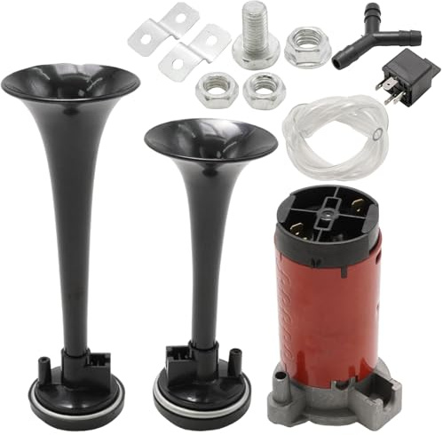 Hoypeyfiy 178DB Loud Air Horn Kit, Dual Tone 12V Air Horn with Compressor, Suitable for Cars, Trucks, Motorcycles, Boats