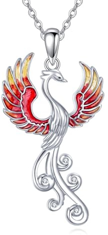 HUKKUN Gecko/Pferd/Oktopus/Phönix/Orca/Elefant/Fuchs1/Fuchs2/Eule/Libelle Halskette aus 925er Sterlingsilber mit Tieranhänger Schmuckgeschenk für Frauen und Männer