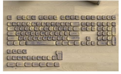 YDMHYLAI Mörk valnötsträ PBT Dye SubKeycaps for 61/87/104 MX-tangentbord, 130 nycklar Mjuk Lättvikt(LIGHT WOOD)