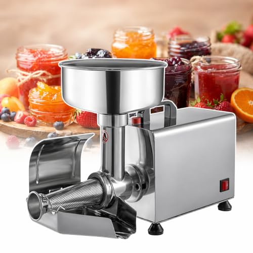 Tomatpressmaskin 450 W, passeringsmaskin med finfiltrering i 304 rostfritt stål, för passata, puré, fruktsås, sylt och tomatsås