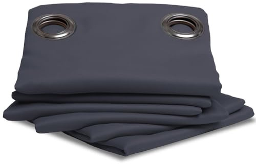 Moondream LumenControl™ Verdunkelungsvorhang | Licht+Sonnenschutz | EU Herstellung | Ösen | Grau MC713 | 140B x 180H cm