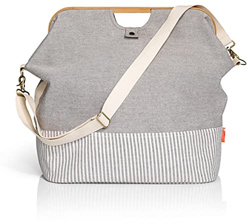 Prym Speichern & Reisetasche Leinwand und Bambus, Grau