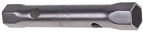 Clé à pipe - Alésage : 12,5 mm - Dimensions : 20 x 22 mm - Longueur : 170 mm - Acier chromé