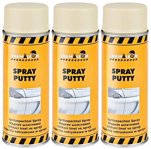 Chamäleon 1K Spritz SPACHTEL 3 x 400ml Spray SPRITZSPACHTEL BEIGE flüssige Schpachtelmasse FÜLLER HAFTGRUND