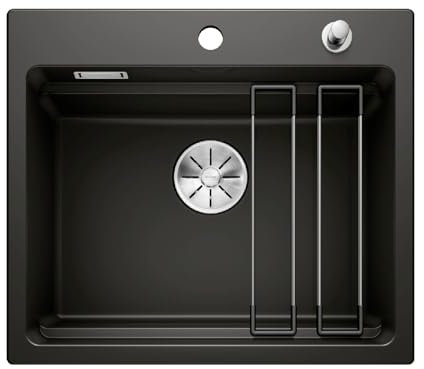 BLANCO ETAGON 6 | Keramik schwarz | Einbauart: Einbau von Oben | für 60 cm breite Unterschränke | Durchdachtes Systemkonzept mit vielseitig verwendbaren ETAGON-Schienen