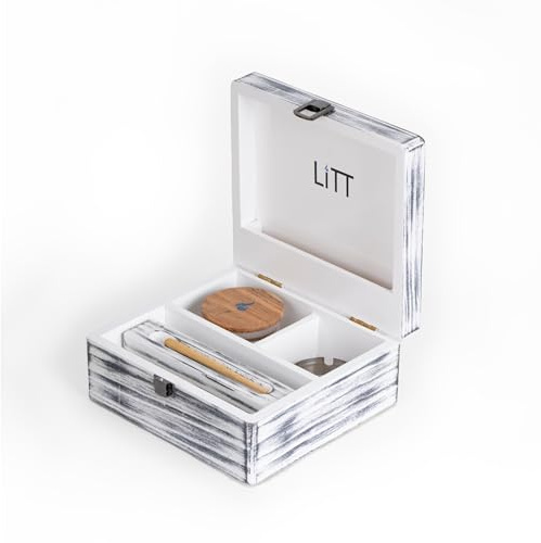 Litt - Scatola portaoggetti, accessorio meraviglioso per fumatori, contenitore per tabacco da rollare, scatola per conservare tabacco ed erbe Distressed