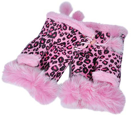 ZLYC Damen Winter Warme Kunstpelz Halbfinger Handschuhe Fingerlose Fäustlinge