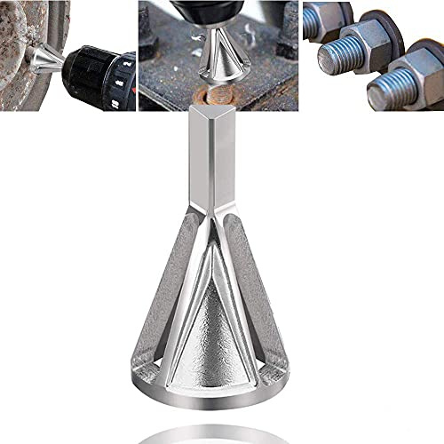 Deburring External Chamfering Tool, Chamfer Tool Deburring External Drill High Speed Stainless Steel Burr Removal Bit Quickly Repairs Damaged Size for 8-32 Bolts (1PCS)