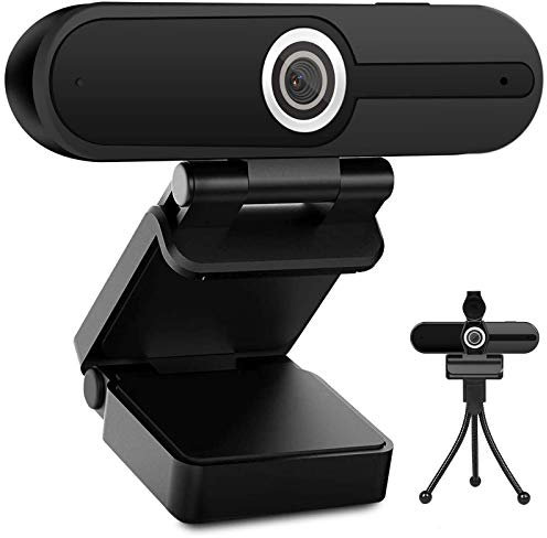 Webcam 4K 1080P mit Mikrofon 8 Megapixel USB Computer Web-Kamera Privatsphäre Auslöser und Stativ, Pro Streaming Webcam PC Mac Desktop Laptop für Video-Anrufe Aufzeichnung Conferencing Zoom Skype