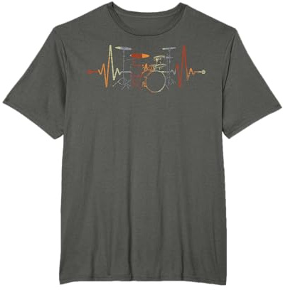 Schlagzeug Geschenk Rock Musik Herzschlag Schlagzeuger T-Shirt