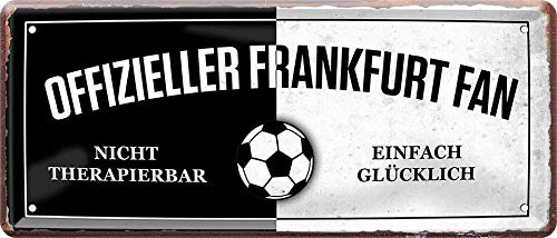 schilderkreis24 - Blechschilder OFFIZIELLER Frankfurt Fan Metallschild für Fußball Begeisterte Deko Artikel Geschenkidee Männer 28x12cm