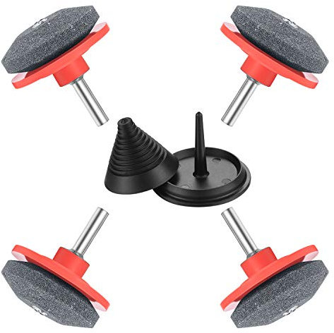 Lot de 4 aiguiseurs de lames de tondeuse à gazon universels avec kit d'équilibrage de lame pour tondeuse à gazon