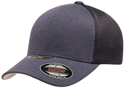 Flexfit Gorra de Camionero Jaspeada, Panel único, Marino, Large/X-Large