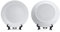 MR.R Sets of 2 Sublimation Blanks White Ceramic Flat Plate with Stand,Porcelain Plates. 8 inch Round Dessert or Salad Plate, Lead-Free, Safe in Microwave, Oven, and Freezer