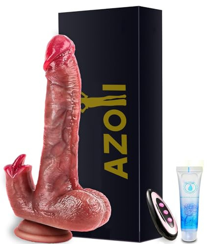 Vibradorador Mujer Juguetes Eróticos Pareja Sexuales Dildo Realista Consoladores.. para Mujer con Vibración de vibración & empuje 9 modos Vibrador Mando Distancia Succionador Juguetes Sexuales