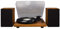 Crosley C62 Record Player with Speakers - Bluetooth Turntable with 60W Bookshelf Speakers, Easy Set Up Vinyl Player with Dust Cover, Record Player Shelf System, Walnut