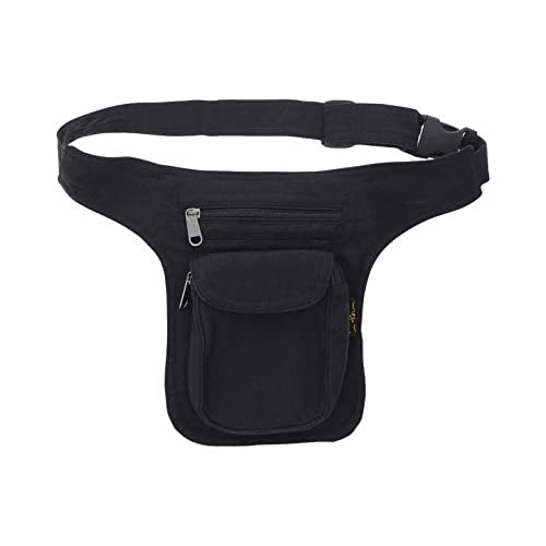 Kunst und Magie Kinder Goa Schulter Bauchtasche Gürteltasche Bauchgurt Hippie PSY Sidebag für Kids, Farbe:Black/Schwarz