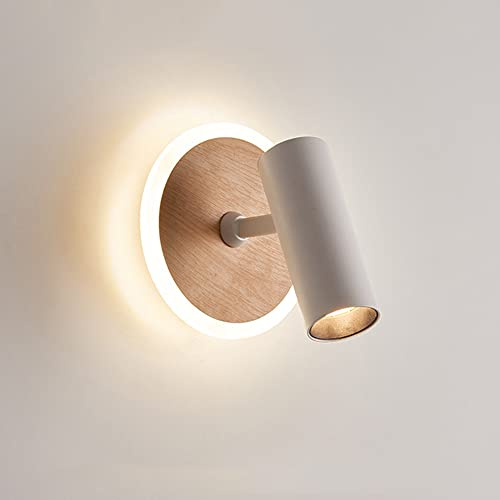 Jadssox Applique Murale en Bois luminaire Applique Murale réglable tête de lit projecteur, Lampes de Lecture murales à LED Lampes de Chevet réglables pour Salon Chambre Bureau d'étude