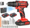 Taladro Atornillador Batería 21V, Atornillador Bateria 40 NM, con Destornillador Eléctrico de dos Secciones 2.0 AH, par 25 + 1, 2 Velocidades, 24 Accesorios, Para Proyectos Domésticos, Bricolaje