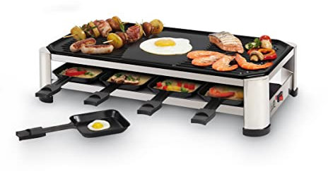 FRITEL Raclette Grill RG 2170M - 8 personas - Superficie lisa y acanalada - 1500W