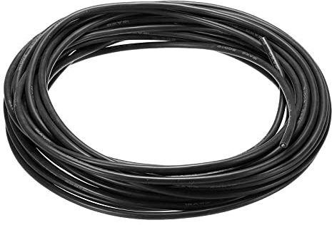 sourcing map 16AWG Elektrischer Draht 7,5 Meter Stromkabel 1,31 mm² Verzinntes Kupferkabel Flexibel Silikonkabel Litzenkern Klingeldraht Verdrahtungsleitung für DIY KFZ Auto Modellbau, Schwarz