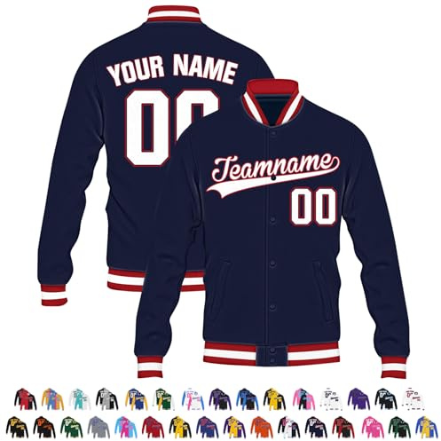Busparst Chaqueta Universitaria Personalizada, Chaqueta Letterman Personalizada, Chaqueta de Béisbol Universitaria para Hombre, Abrigos Bomber