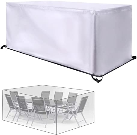 BFKJDS Gartenmöbel Abdeckung Wasserdicht, 220x140x100cm/LxWxH Abdeckung Gartenmöbel Winterfest, Abdeckplane Gartenmöbel Schutzhülle Gartentisch Abdeckung für Möbelsets Tische Stühle