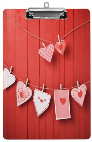 MKLYR Porte-bloc en acrylique imprimé mural rouge avec clip en métal, porte-bloc robuste 31,8 x 21,6 cm