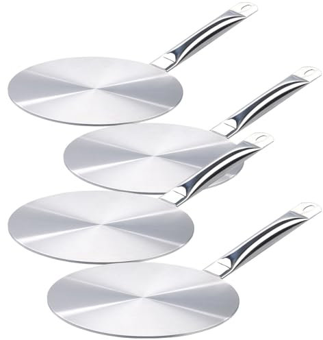 Rosenstein & Söhne Platte Induktionsherd: 4er-Set Universal-Adapterplatten für Induktions-Kochfelder, Ø 24 cm (Induktionsplatte Adapterplatten, Induktionskochplatten Adapter)