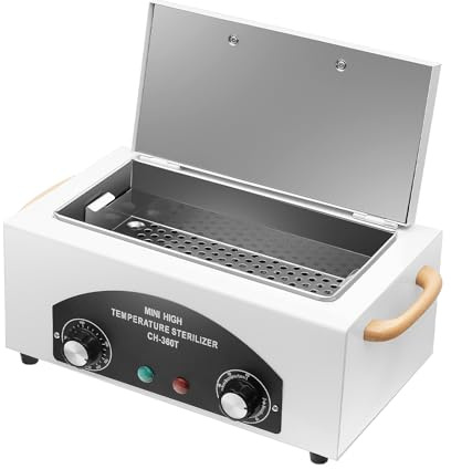 Stérilisateur électrique pour ongles à haute température, 300 W, température réglable, désinfectant à haute température, pour cosmétiques, salons de pédicure, salon de coiffure