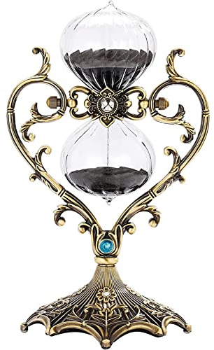 BFNDSSEOU Orologio di Sabbia Orologio da Sabbia Orologio da Sabbia Orologio da Sabbia in Metallo Rotante Clessidra Timer Sabbia Matrimonio Home Desk Office Classroom Decor,(Black,60min)